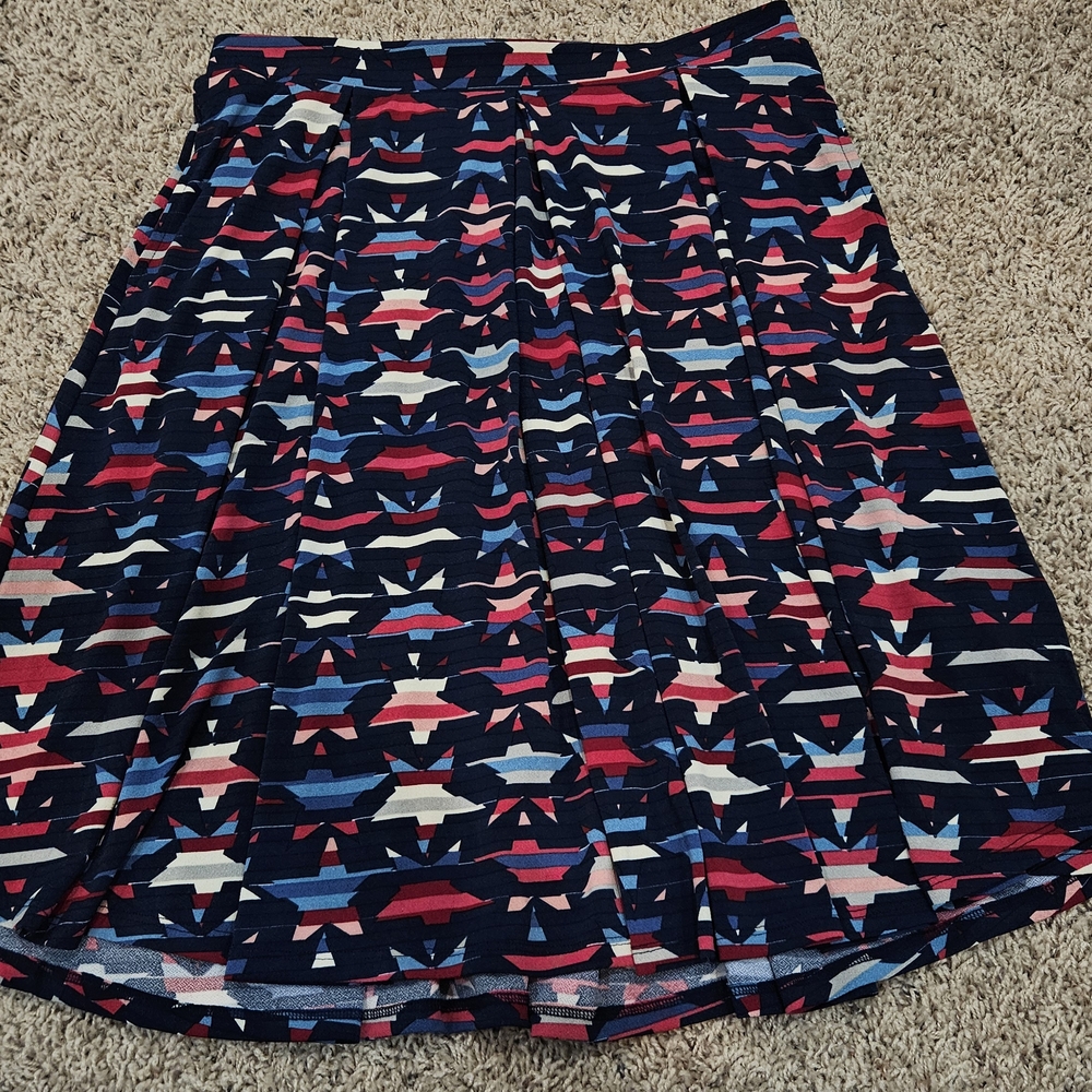 LuLaRoe A-Line Madison Skirt - Americana Red, White & Blue Patriotic Large